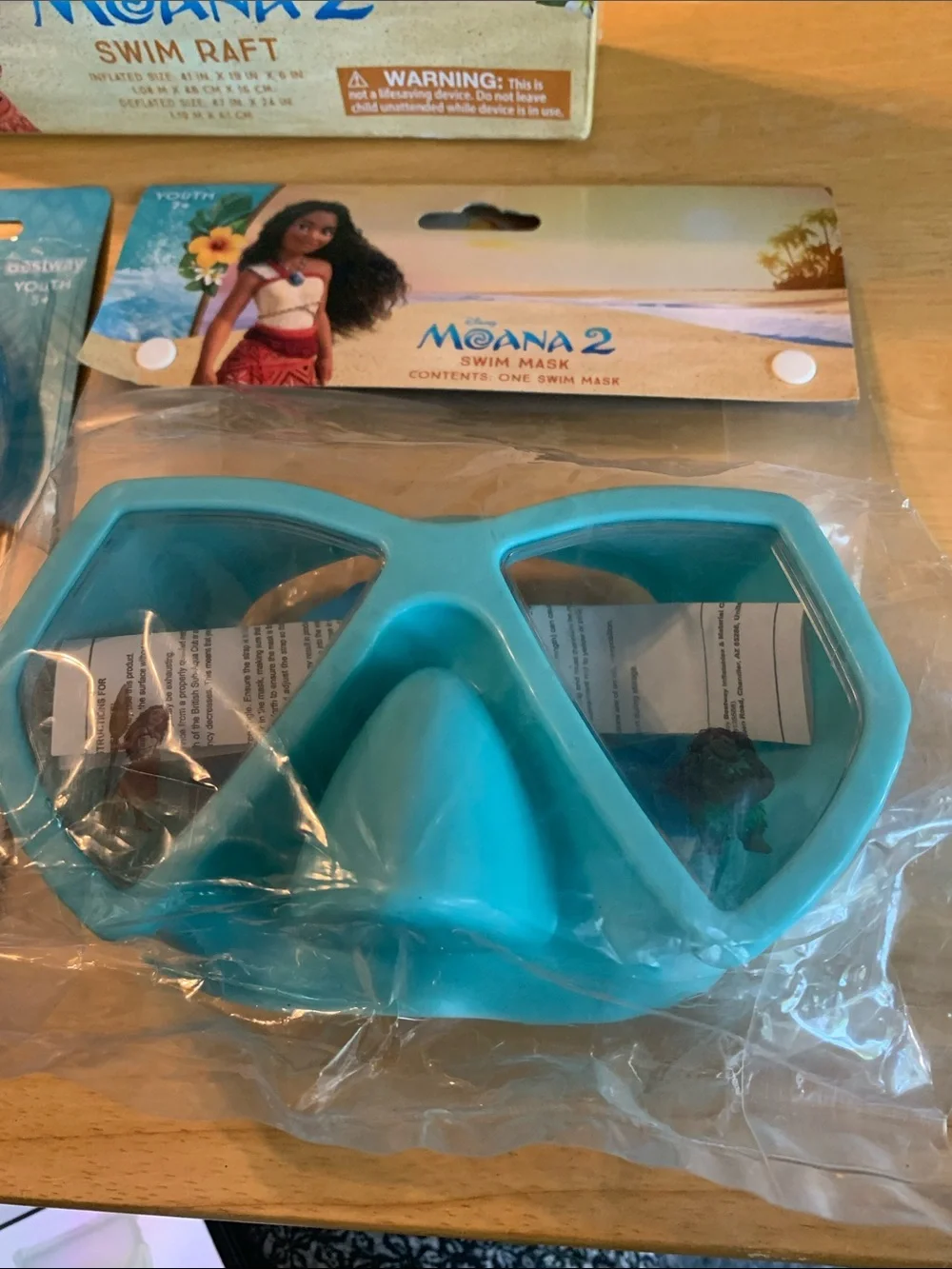Disney Moana 2 Disney 3-Pc Swim pool Party set NEW Swim raft Mask & Goggles Set